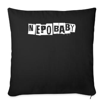 Népotisme Nepo Bébé - Housse de coussin décorative 45 x 45 cm - noir - Devant