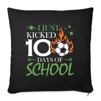 Je viens de botter 100 jours d’école - Housse de coussin décorative 45 x 45 cm - noir - Devant