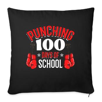 Punching 100 Days of School Sports Boxing Gloves - Sofa pillowcase 17,3'' x 17,3'' (45 x 45 cm) - black - Front