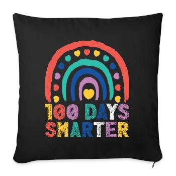 100 jours plus intelligents 100e événement scolaire de jour - Housse de coussin décorative 45 x 45 cm - noir - Devant