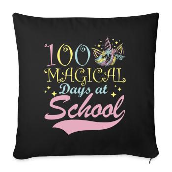 100 Magical Days at School Fantasy Fairytale - Sofa pillowcase 17,3'' x 17,3'' (45 x 45 cm) - black - Front