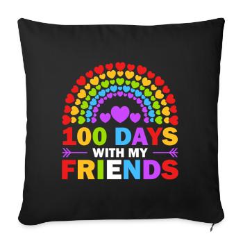 100 jours avec mes amis Jour 100 - Housse de coussin décorative 45 x 45 cm - noir - Devant