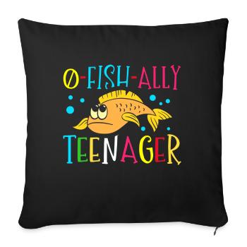 O-fish-ally Teenage Adolescents 100 Days - Sofa pillowcase 17,3'' x 17,3'' (45 x 45 cm) - black - Front