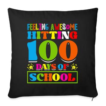 Feel great hitting 100 days of - Sofa pillowcase 17,3'' x 17,3'' (45 x 45 cm) - black - Front
