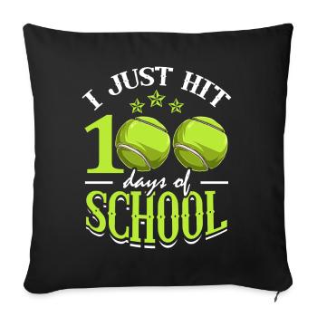 I just finished 100 days of school Tennis Sports - Sofa pillowcase 17,3'' x 17,3'' (45 x 45 cm) - black - Front