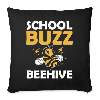 Schule Buzz Beehive Bumble Bee 100 Tage Schulhumor - Sofakissenbezug 45 x 45 cm - Schwarz - Vorne