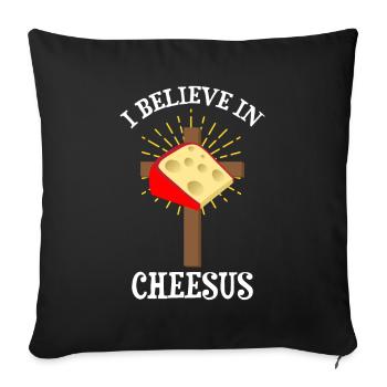 Devis fromagerie pour les amateurs de fromage Gouda et de Gouda - Housse de coussin décorative 45 x 45 cm - noir - Devant