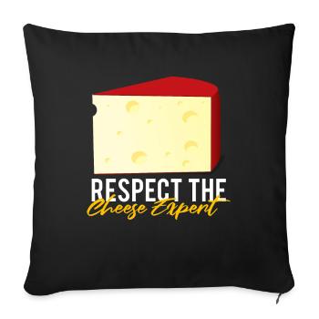 Gouda lovers for smoked Gouda - Sofa pillowcase 17,3'' x 17,3'' (45 x 45 cm) - black - Front