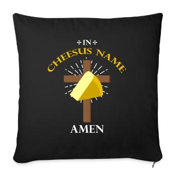 Smoked Gouda design and Gouda gourmet - Sofa pillowcase 17,3'' x 17,3'' (45 x 45 cm) - black - Front