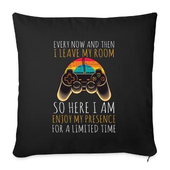 De temps en temps, je quitte ma chambre Gamer Gaming - Housse de coussin décorative 45 x 45 cm - noir - Devant