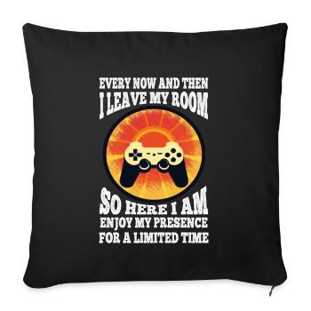 De temps en temps, je quitte ma chambre Gamer Gaming - Housse de coussin décorative 45 x 45 cm - noir - Devant