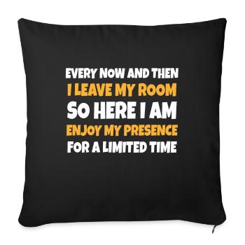 De temps en temps, je quitte ma chambre Gamer Gaming - Housse de coussin décorative 45 x 45 cm - noir - Devant