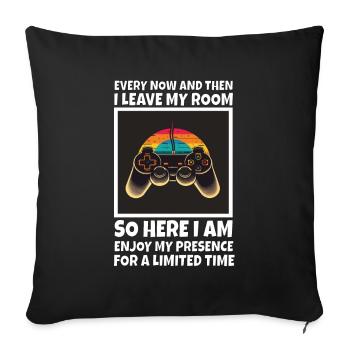 De temps en temps, je quitte ma chambre Gamer Gaming - Housse de coussin décorative 45 x 45 cm - noir - Devant