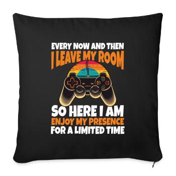 De temps en temps, je quitte ma chambre Gamer Gaming - Housse de coussin décorative 45 x 45 cm - noir - Devant