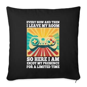 De temps en temps, je quitte ma chambre Gamer Gaming - Housse de coussin décorative 45 x 45 cm - noir - Devant