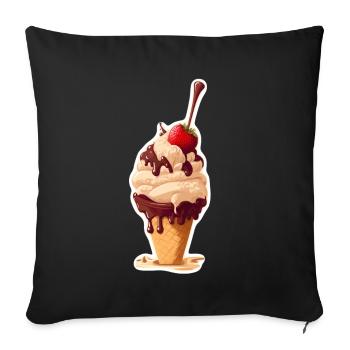 Crème glacée Crème glacée molle Je suis ici pour la crème glacée - Housse de coussin décorative 45 x 45 cm - noir - Devant