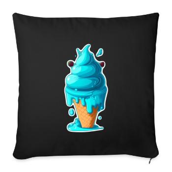 Crème glacée Crème glacée molle Je suis ici pour la crème glacée - Housse de coussin décorative 45 x 45 cm - noir - Devant