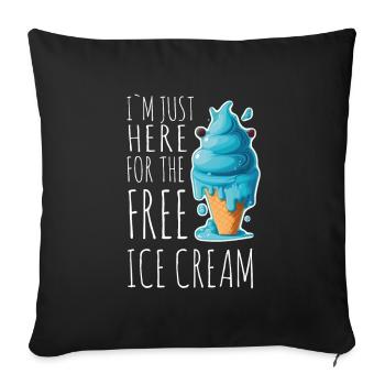 Crème glacée Crème glacée molle Je suis ici pour la crème glacée - Housse de coussin décorative 45 x 45 cm - noir - Devant