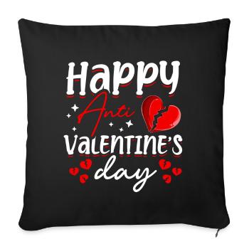 Happy Anti-valentinstag Haters Herz Gebrochen - Sofakissenbezug 45 x 45 cm - Schwarz - Vorne