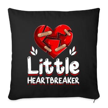 Anti-Saint-Valentin Petit briseur de cœur - Housse de coussin décorative 45 x 45 cm - noir - Devant