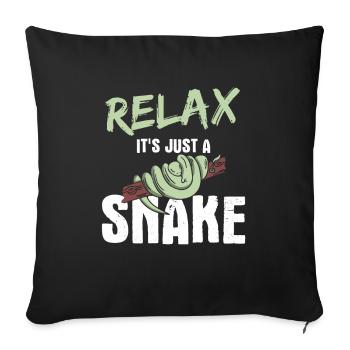 Reptilien Für Fans Von Schlangen - Sofakissenbezug 45 x 45 cm - Schwarz - Vorne
