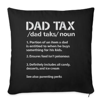 Vintage Dad Tax Definition Men Funny Father’s Day - Housse de coussin décorative 45 x 45 cm - noir - Devant