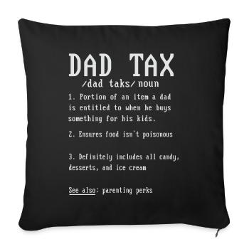 Vintage Dad Tax Definition Men Funny Father’s Day - Housse de coussin décorative 45 x 45 cm - noir - Devant