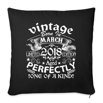 March 2018 | anniversary 2018 Vintage Mars - Sofa pillowcase 17,3'' x 17,3'' (45 x 45 cm) - black - Front