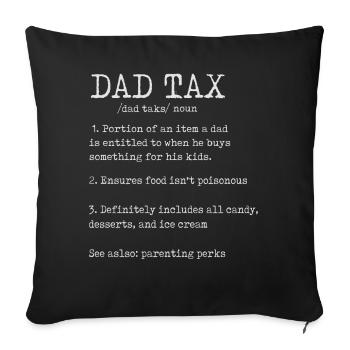 Vintage Dad Tax Definition Men Funny Father’s Day - Housse de coussin décorative 45 x 45 cm - noir - Devant