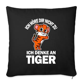 Dschungel Tier Geschenk Raubtier Lustiges Tiger - Sofakissenbezug 45 x 45 cm - Schwarz - Vorne