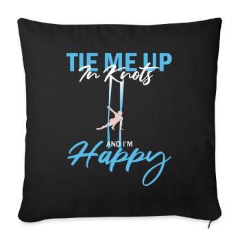 Aerial Silks for Aerial Yoga and Aerial Gymnastics - Sofa pillowcase 17,3'' x 17,3'' (45 x 45 cm) - black - Front