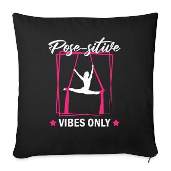 Aerial Silk Dancer for Aerial Ribbon and Aerialist - Sofa pillowcase 17,3'' x 17,3'' (45 x 45 cm) - black - Front
