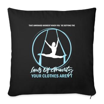Aerial Silks for Aerial Yoga and Aerial Gymnastics - Sofa pillowcase 17,3'' x 17,3'' (45 x 45 cm) - black - Front