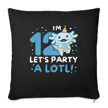 12th birthday Axolotl twelve years sweet Axolotls - Sofa pillowcase 17,3'' x 17,3'' (45 x 45 cm) - black - Front
