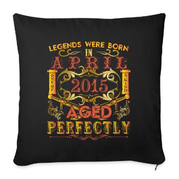 2015 April - anniversary 2015 legends April - Sofa pillowcase 17,3'' x 17,3'' (45 x 45 cm) - black - Front