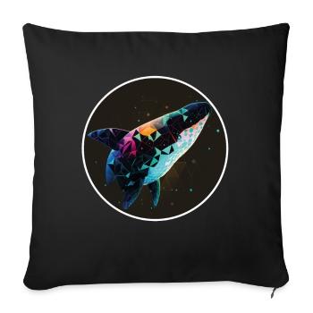 Wal Orca Polygon Geometrisch Unterwasserwelt Ozean - Sofakissenbezug 45 x 45 cm - Schwarz - Vorne