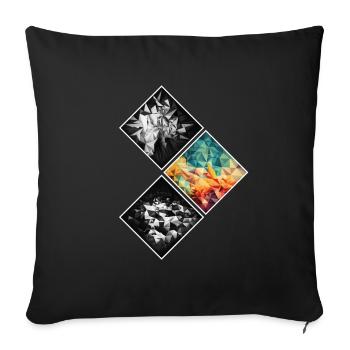 Polygon Geometric Abstract Heart - Sofa pillowcase 17,3'' x 17,3'' (45 x 45 cm) - black - Front