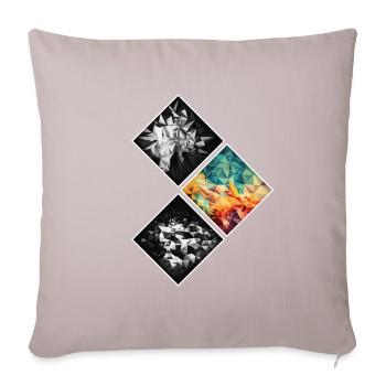 Polygon Geometric Abstract Heart - Sofa pillowcase 17,3'' x 17,3'' (45 x 45 cm) - light taupe - Front