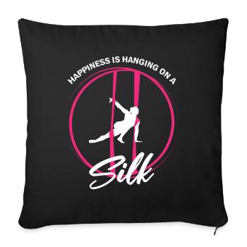 Aerial Silks for Aerial Yoga and Aerial Gymnastics - Sofa pillowcase 17,3'' x 17,3'' (45 x 45 cm) - black - Front