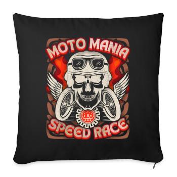 Skull Skull Angel Wings Motorcyclist Saying - Sofa pillowcase 17,3'' x 17,3'' (45 x 45 cm) - black - Front