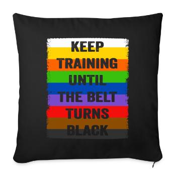 Keep Training Until The Belt Turns Black - Sofa pillowcase 17,3'' x 17,3'' (45 x 45 cm) - black - Front