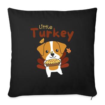 thanksgiving day outfit turkey jack Russell - Sofa pillowcase 17,3'' x 17,3'' (45 x 45 cm) - black - Front