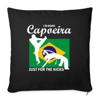 Instruments de capoeira pour la danse brésilienne - Housse de coussin décorative 45 x 45 cm - noir - Devant