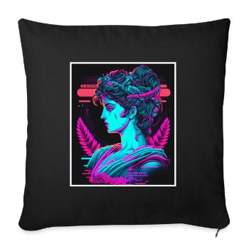 Vaporwave Griechische Mythologie Gott Neon Olymp - Sofakissenbezug 45 x 45 cm - Schwarz - Vorne