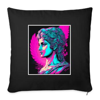 Vaporwave Griechische Mythologie Gott Neon Olymp - Sofakissenbezug 45 x 45 cm - Schwarz - Vorne