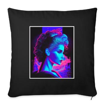 Vaporwave Griechische Mythologie Gott Neon Olymp - Sofakissenbezug 45 x 45 cm - Schwarz - Vorne