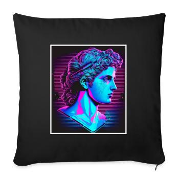 Vaporwave Griechische Mythologie Gott Neon Olymp - Sofakissenbezug 45 x 45 cm - Schwarz - Vorne