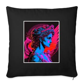 Vaporwave Griechische Mythologie Gott Neon Olymp - Sofakissenbezug 45 x 45 cm - Schwarz - Vorne
