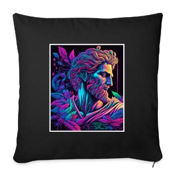Vaporwave Griechische Mythologie Gott Neon Olymp - Sofakissenbezug 45 x 45 cm - Schwarz - Vorne
