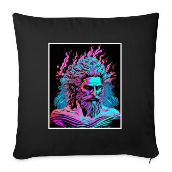 Vaporwave Greek mythology God Neon Olympus - Sofa pillowcase 17,3'' x 17,3'' (45 x 45 cm) - black - Front
